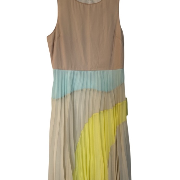 ASOS Cut Out Back Colourblock Pleated - Picture 1 of 4